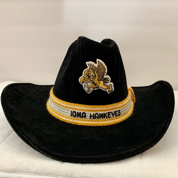 Vtg Iowa Hawkeyes Mens Cowboy Hat 